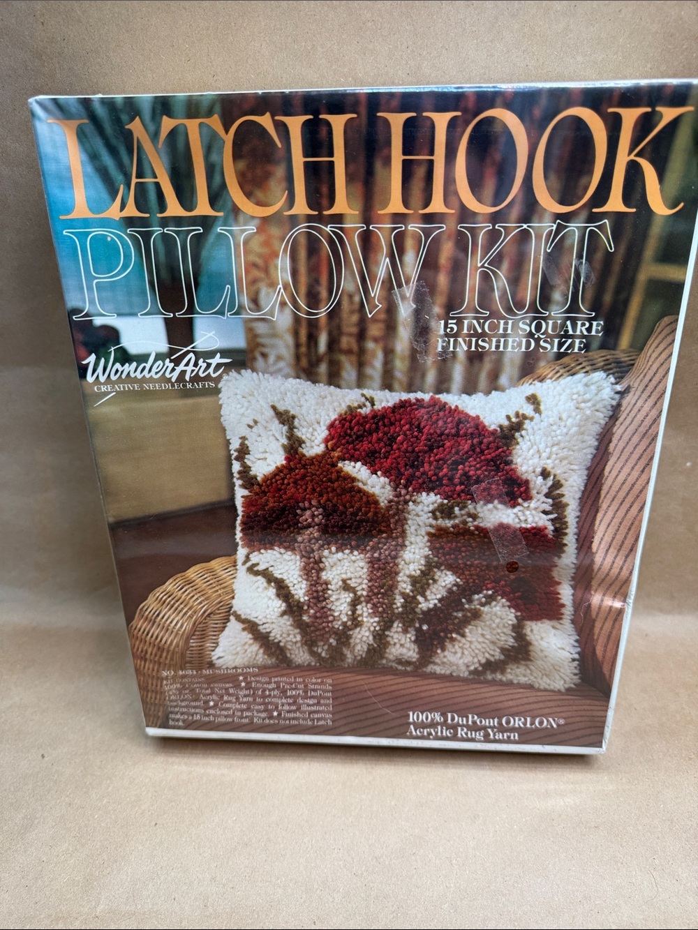 WonderArt Latch Hook Pillow Kit - Mushrooms!!!🍄‍🟫